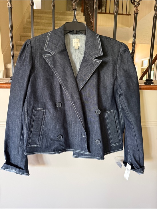 Maeve Jackets & Blazers - Maeve Denim Double-Breasted Blazer.  NWT